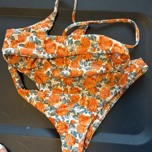 Midori Orange Floral Bikini Set - Picture 3 of 3